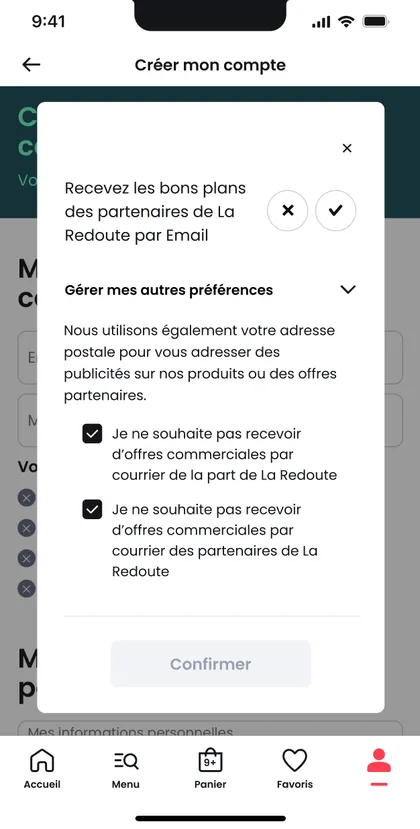 Initial account creation flow, screen 4