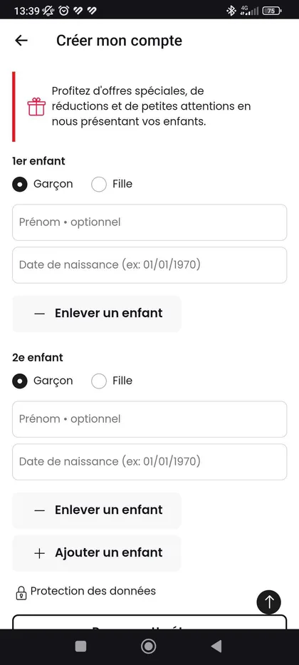 Initial account creation flow, screen 6