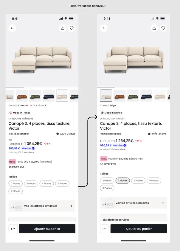 Phase 2 product page concept, screen 3