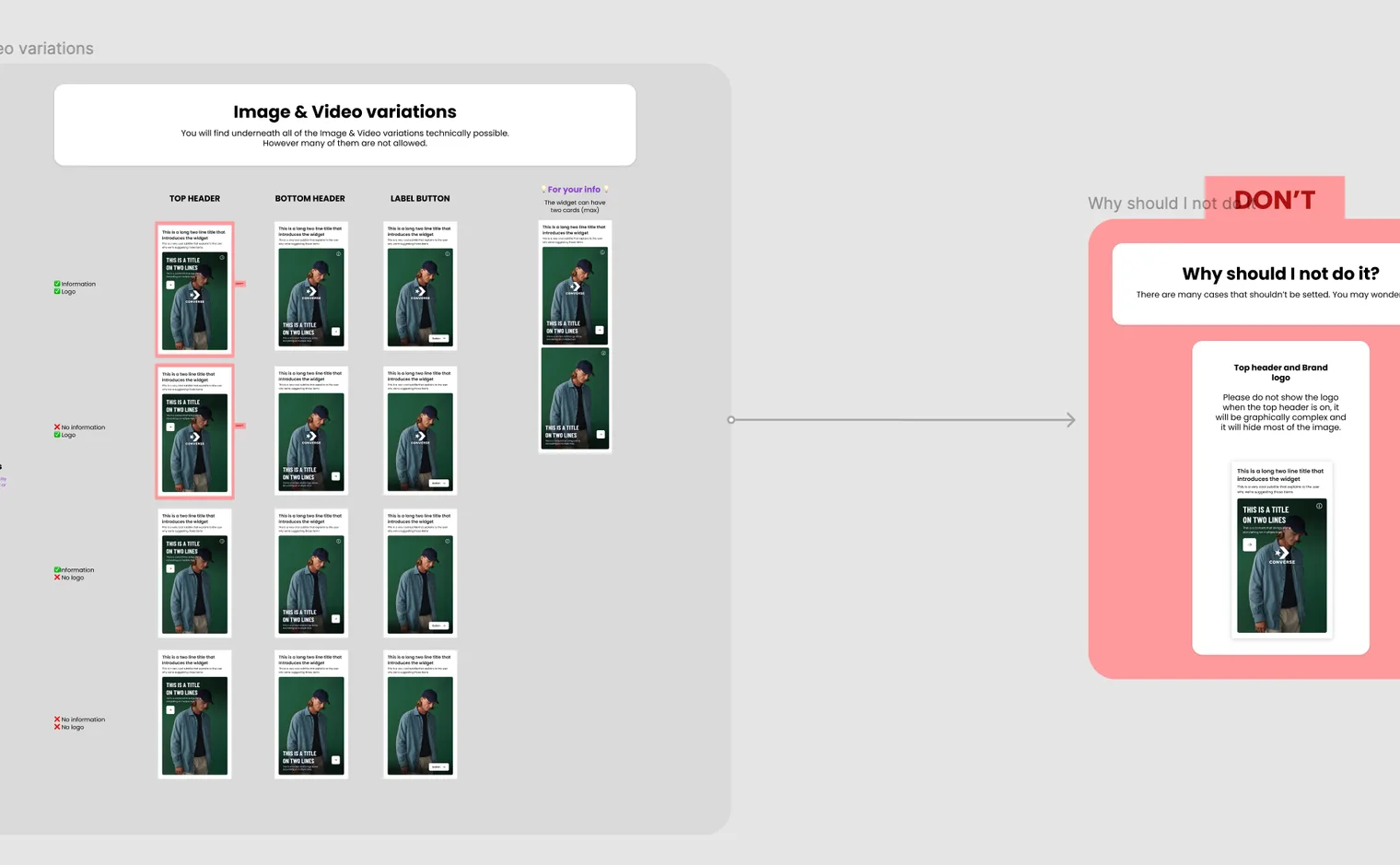 Widget options in the CMS